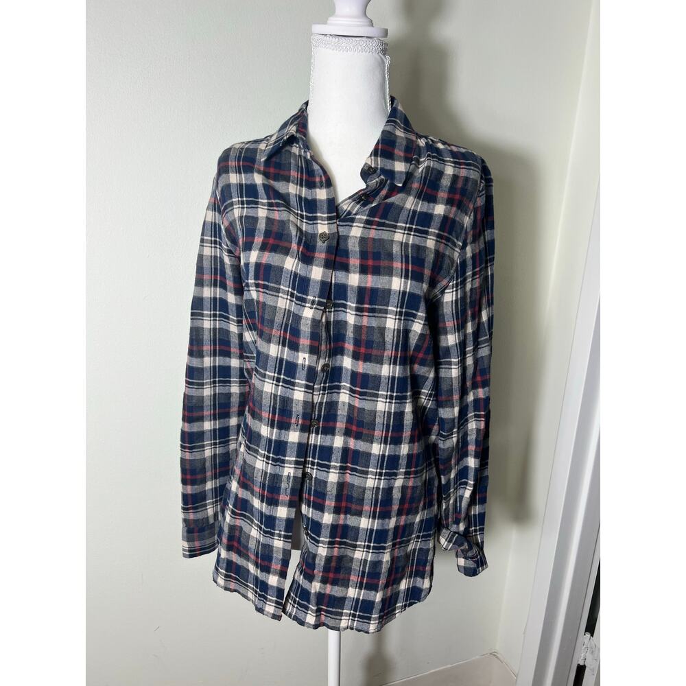 Jenni Kayne Navy Cream Plaid Button-Up Shirt